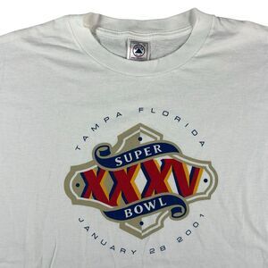 Vintage Super Bowl XXXV Graphic Shirt Men’s XL White Florida NFL Football 2001
